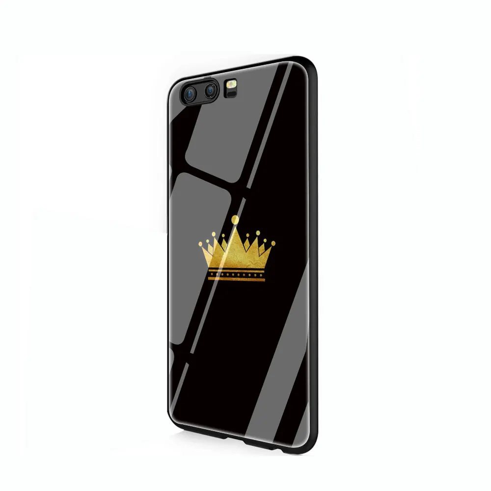 Крышка из закаленного стекла queen and king чехол для Huawei P10 P20 P30 mate 20 Honor 9 10 Lite Pro 7A 8X P Smart - Цвет: G4