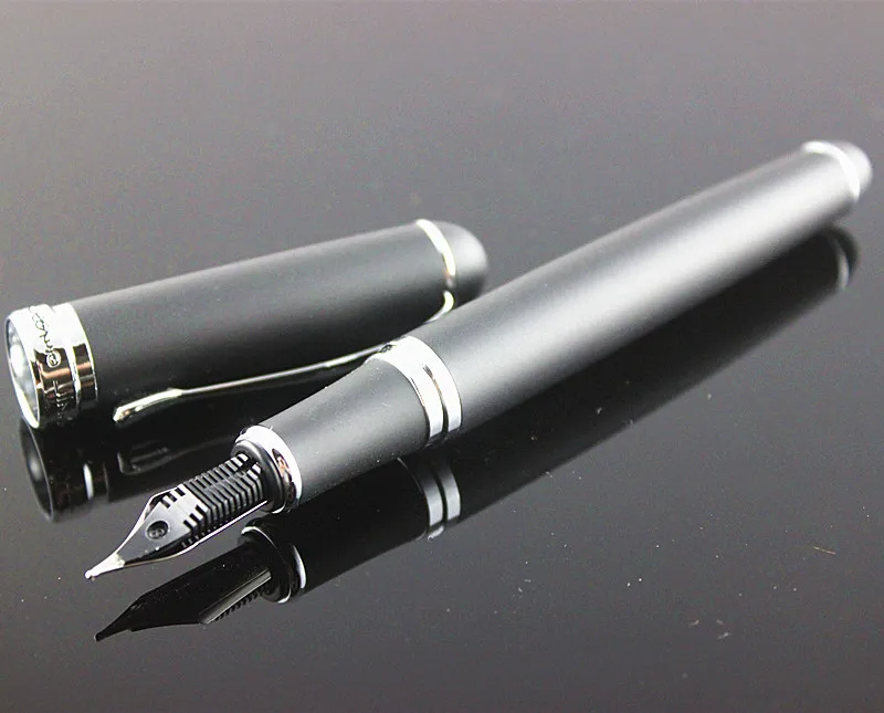 Чернильная ручка Noble JINHAO X750 черная матовая с металлическими чернилами в подарок