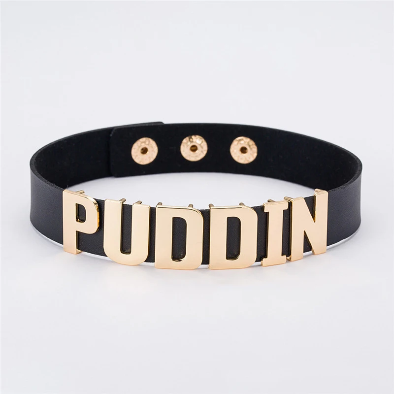 Movie Suicide Squad Harley Quinn Necklace Cosplay Black burgundy purple white Necklet for women men Button/Buckle Accessory - Цвет: black1