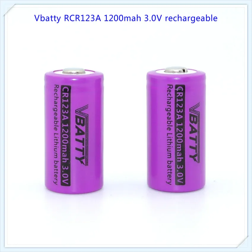 Аккумуляторная батарея Vbatty RCR 1200 мАч 3 в CR123A 0 CR123a литиевые батареи с кнопочной