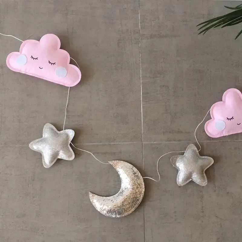 1 шт. Звезда Луна облака гирлянды веревка для детской комнаты украшение на стену