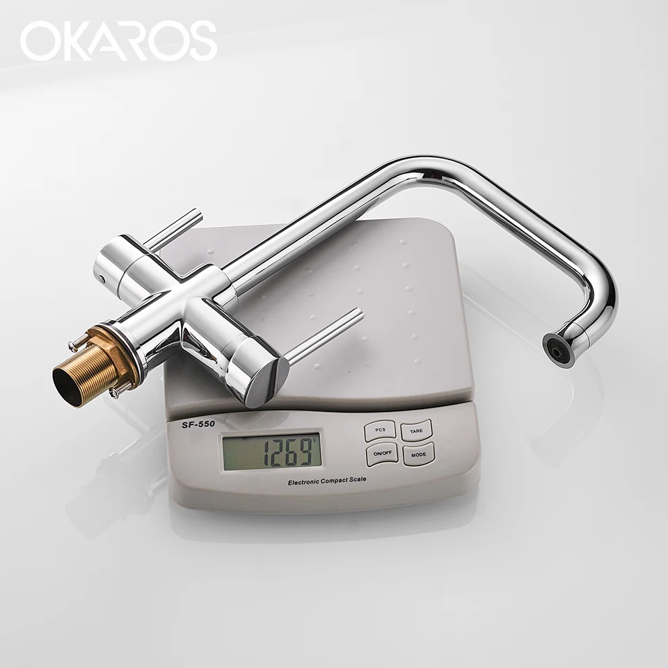 Хромированный кухонный смеситель OKAROS C030 латунный очиститель воды фильтр для