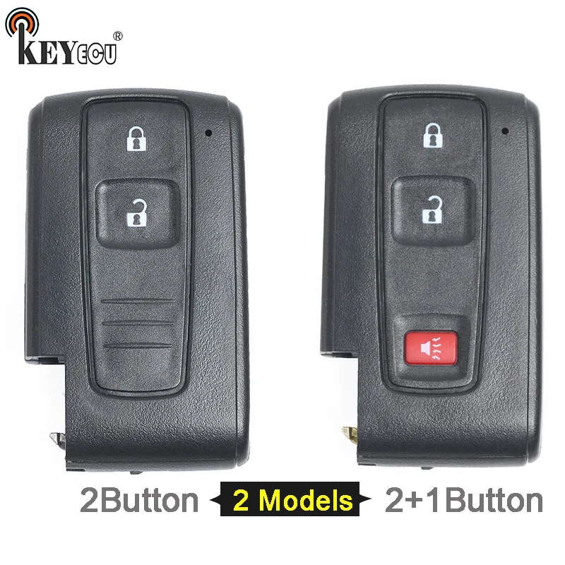 

KEYECU for Toyota Prius Replacement Smart Remote Car Key Shell Case Fob 2/2+1 Button No Blade (Only Shell)