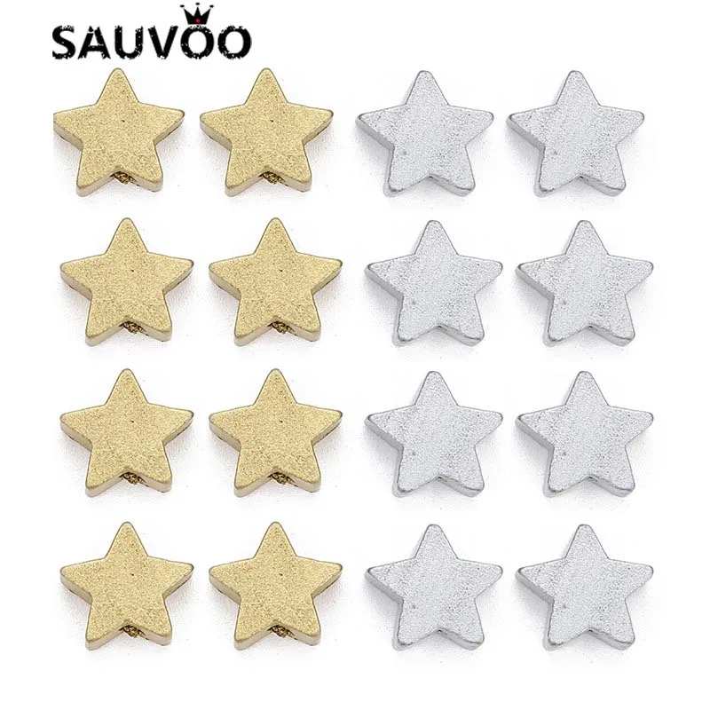 SAUVOO 100 шт. натуральные деревянные бусины 15 мм Серебряный Золотой цвет