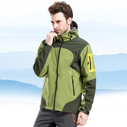 Men Army Green Горные мужские зимние спортивные водоотталкивающие термальные куртки для кемпинга, походов внутри флиса, брендовая мужская одежда VA317 - Цвет: Men Army Green