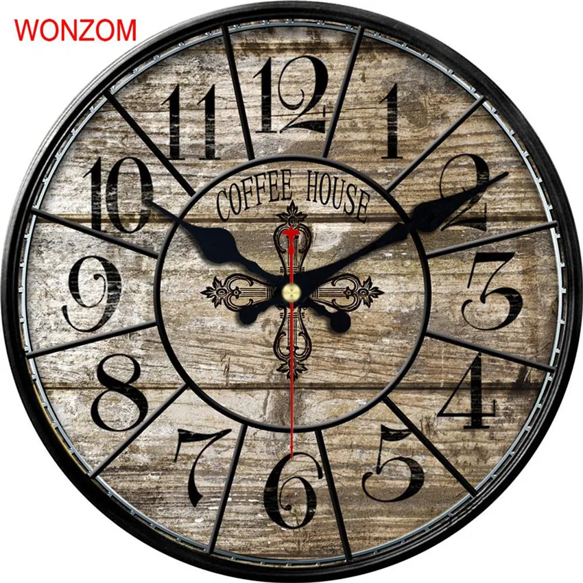 Современные большие настенные часы WONZOM с изображением Эйфелевой башни бесшумные