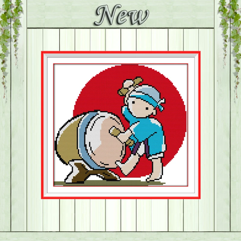 Drumming cute boy home wall decor paintings counted printed on canvas DMC 11CT 14CT kits Cross Stitch embroidery needlework Sets | Дом и сад