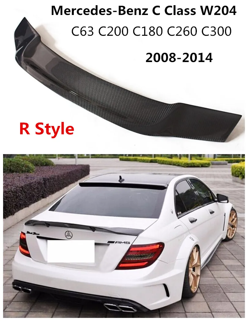Спойлер из углеродного волокна крыло для Mercedes Benz C Class W204 C63 Coupe C200 C180 C260 C300 2008 2014 2/4