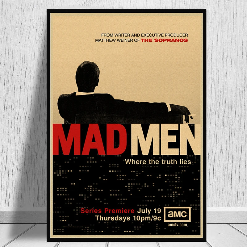 Mad men классический фильм крафт-бумага Ретро стиль декоративная печать на крафтовой бумаге настенная живопись наклейки для дома плакаты