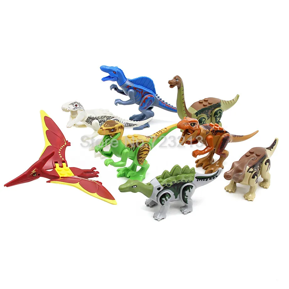 

8pcs/lot Jurrassic World Jurassic Dinosaur Figure Set Kids Animal Building Blocks Sets Model Toys for Children