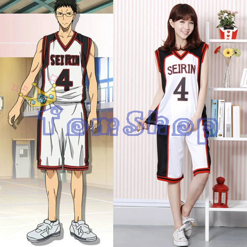 

Kuroko no Basuke, Баскетбол куроко, SEIRIN нет. 4 Хьюга Junpei баскетбол костюм для косплея Джерси Для мужчин спортивная одежда Униформа бесплатная достав...
