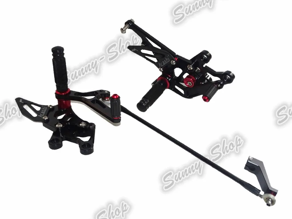 Регулируемый задний райдер Rearset отдых Peg педаль черный для 2006 2015 2014 2013 2012 2011 2010 2008