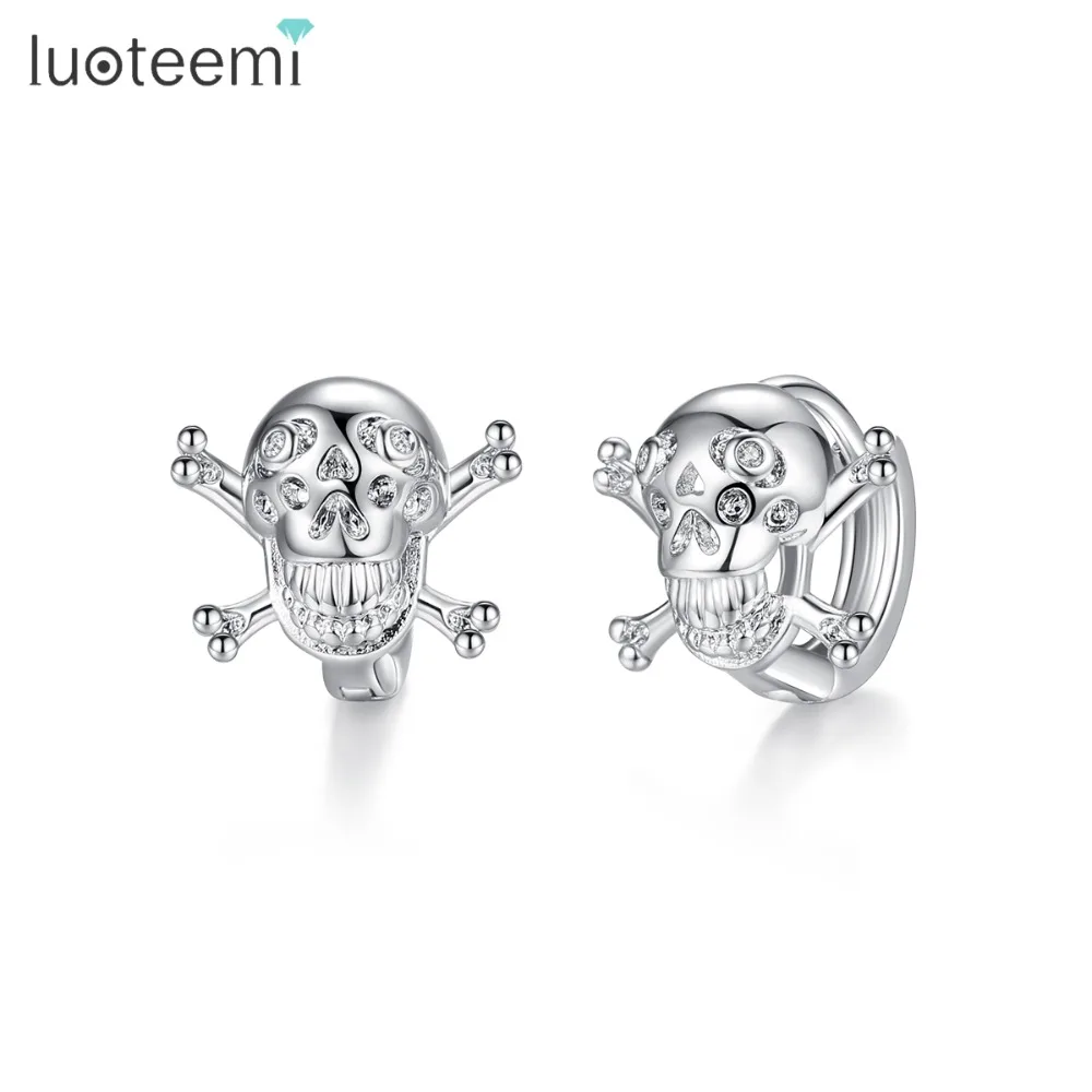Новые популярные серьги-гвоздики LUOTEEMI в форме скелета для женщин украшения