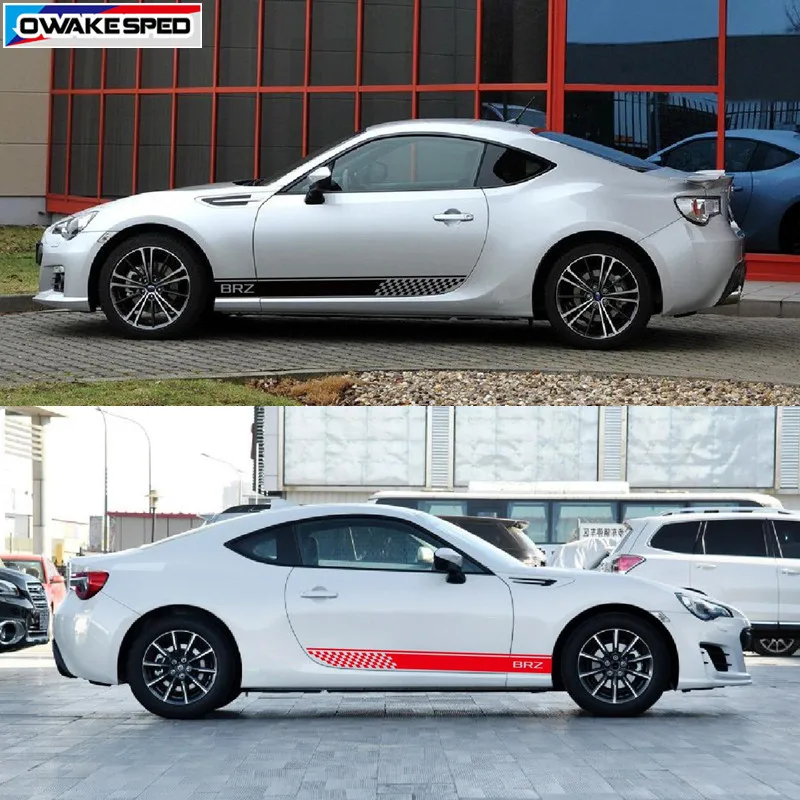 Спортивные полосы для гонок наклейки автомобиля боковая юбка Subaru BRZ|Наклейки на