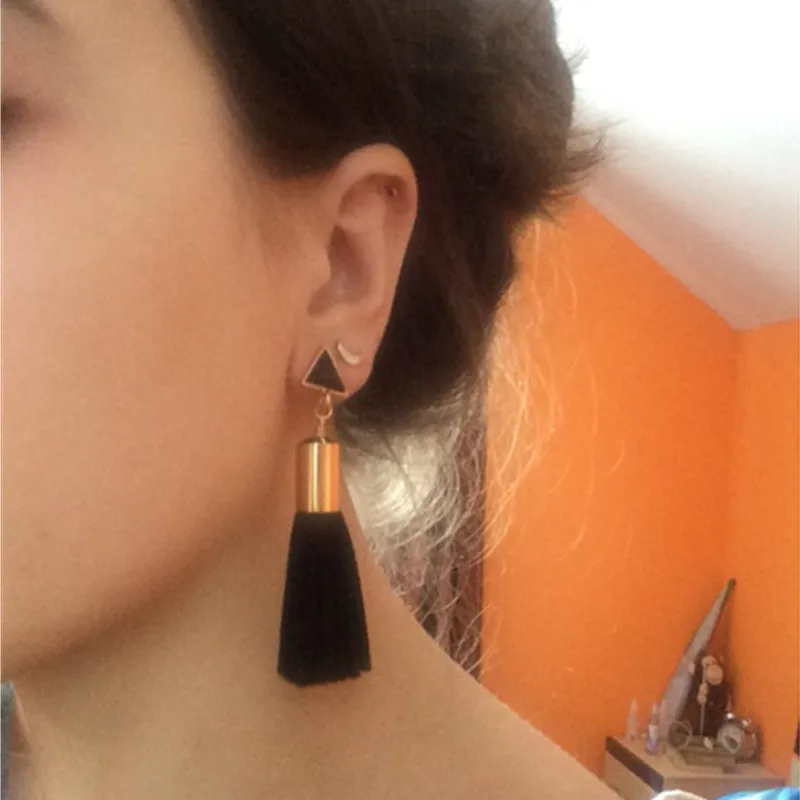 Массивные треугольные длинные серьги кисточки для женщин Bijoux новые ювелирные