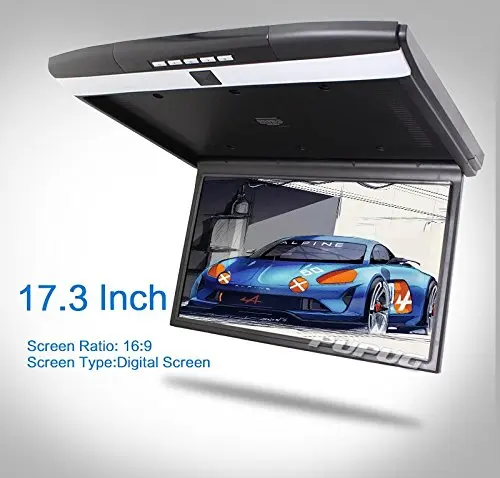 17 inch Digital TFT Monitor Car Roof Mount Display for cars Flip Down FM Modulator Overhead player USB SD 2 Video input | Автомобили и