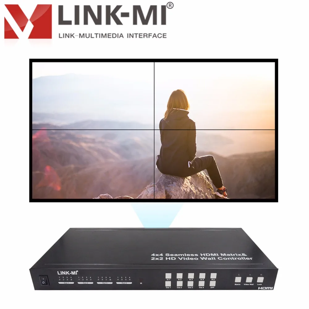 Бесшовный переключатель LINK MI TVM44 4x4 HDMI Matrix Create 2X2 multi просмотр видео настенный