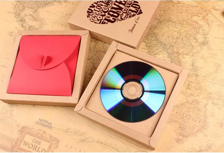 20 шт Крафт Бумажная Упаковка CD сумка Качество свадебные сумки для DVD Обложка