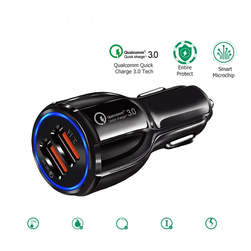 Автомобильное зарядное устройство Quick Charge 3 0 для мобильного телефона