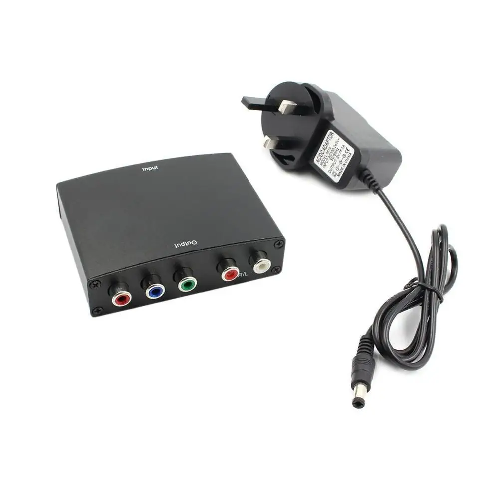 UK Plug 1080P HDMI RGB К YPbPr компонентный кабель RGB видео разговорный+ R/L аудио адаптер преобразователь усилителя с адаптером питания - Цвет: UK Plug