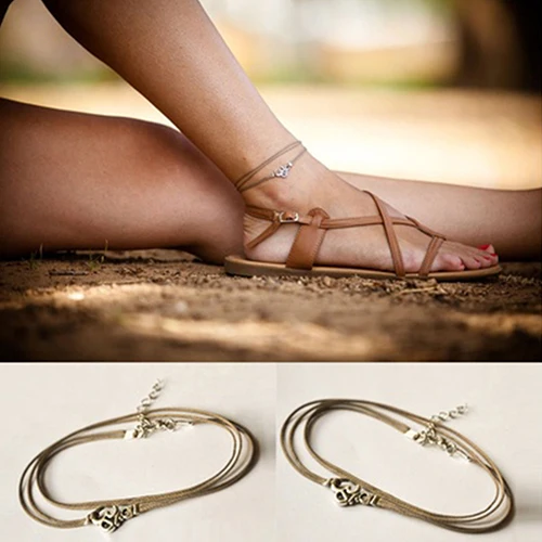 1Pc Vintage Beach Yoga Bohemian Cord Ankle Bracelet Foot Chain Anklet Jewelry | Украшения и аксессуары
