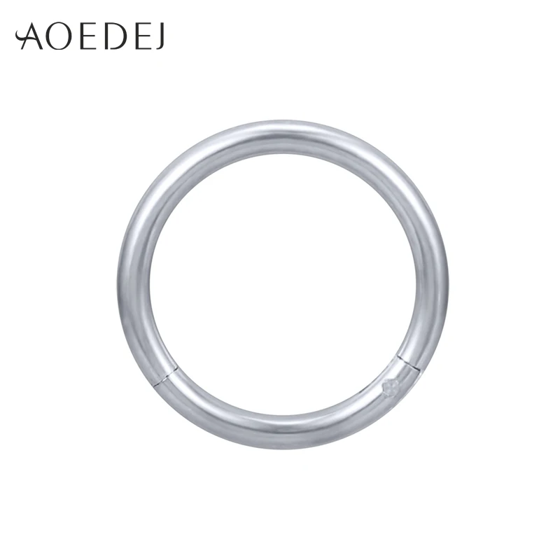 AOEDEJ 1 шт. сегмент из нержавеющей стали кольцо для носа 16 г соска кликер шпилька для уха Спираль пирсинг губ унисекс ювелирные изделия для тела - Окраска металла: Silver