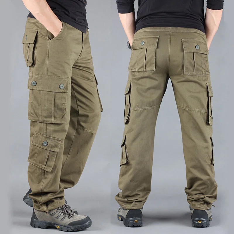 

2021 Spring Mens Cargo Pants Khaki Military Men Trousers Casual Cotton Tactical Pants Men Big Size Army Pantalon Militaire Homme
