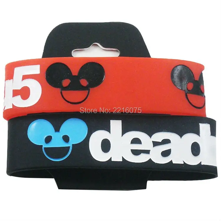 300 шт. резиновые силиконовые браслеты с ремешком в один дюйм Deadmau5 Бесплатная