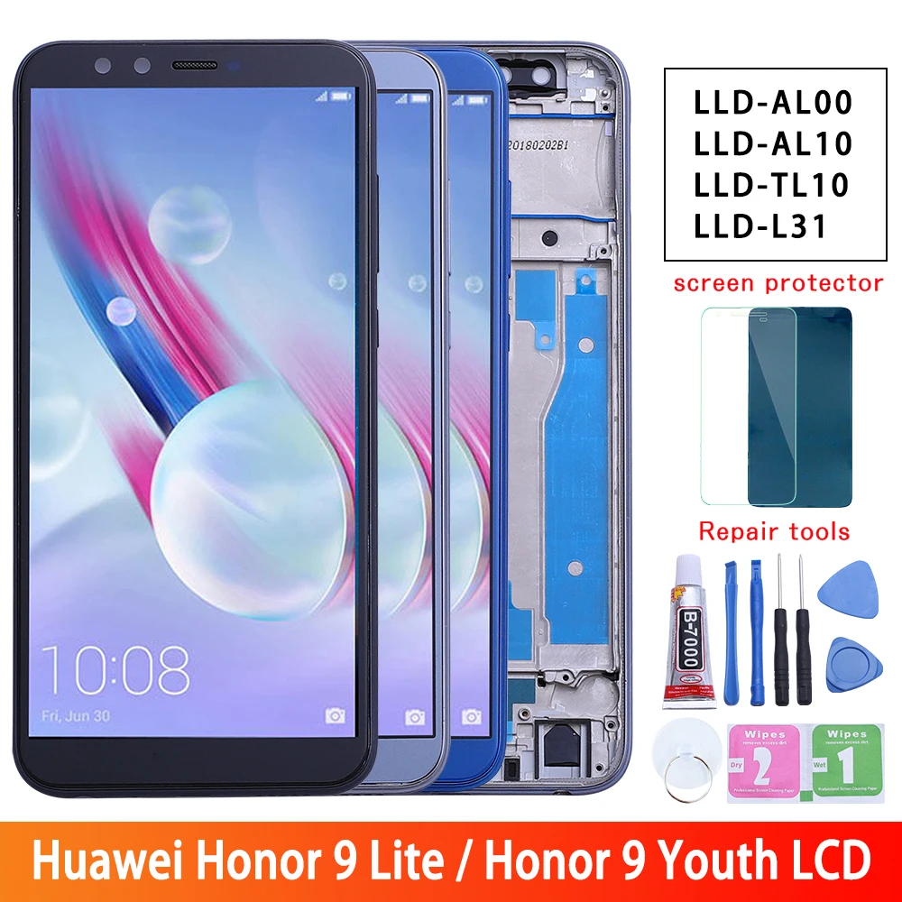 С рамкой для Honor 9 Youth Edition полный ЖК дисплей + дигитайзер сенсорного экрана в сборе