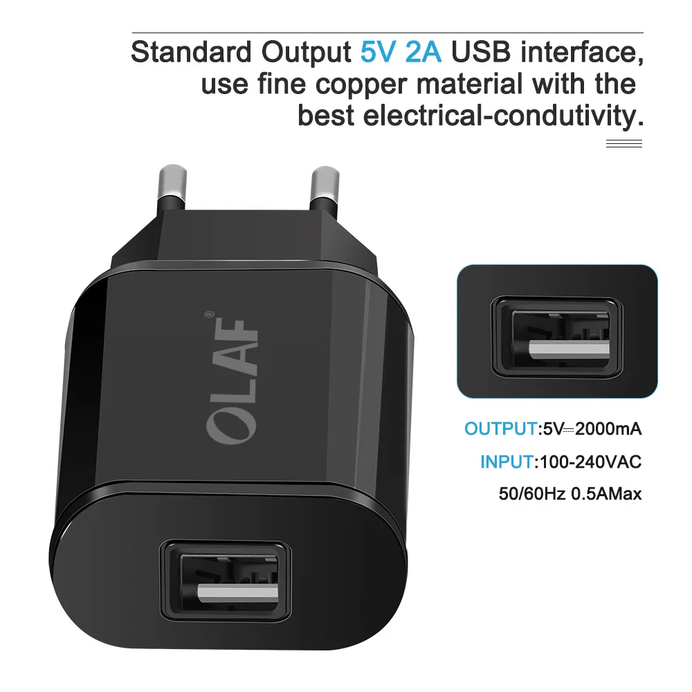 Олаф 5 V 2.1A USB Зарядное устройство для iPhone X 8 7 iPad Air быстрое настенное зарядное