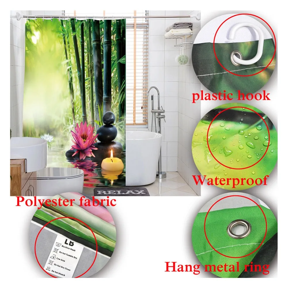 LB Solid Pink Red Shower Curtains Bathroom Curtain Screens Fabric 180*180 Waterproof Polyester Print for Girl Bathtub Home Decor | Дом и сад