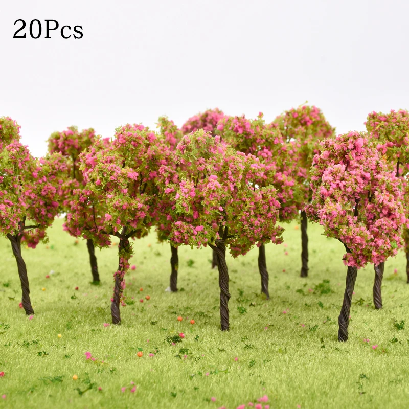 10 шт./лот модель железной проволоки HO Scale цветочных деревьев ландшафтный макет