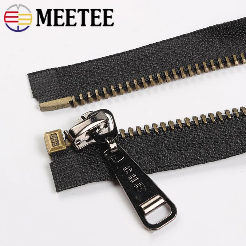 Meetee 2/4 шт. 60/70/80 см 5 # разъемная застежка-молния металла Медь зубы открытого хвост