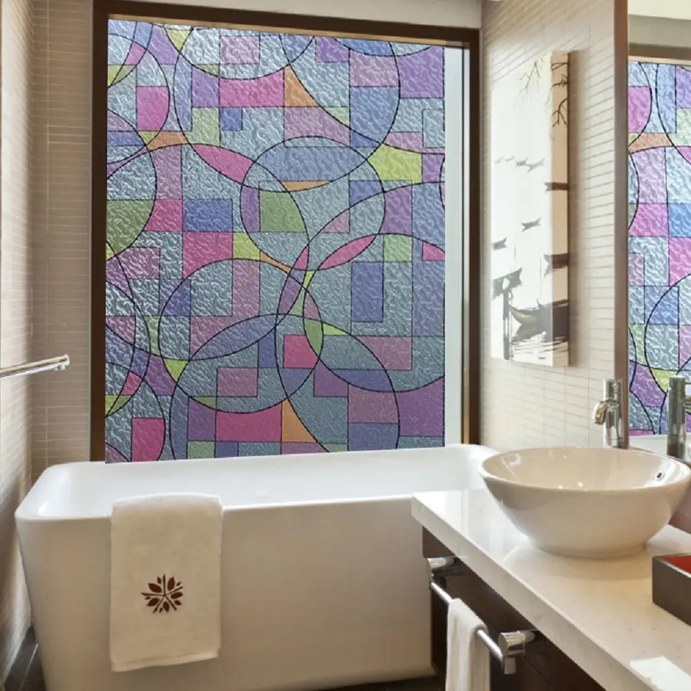 Funlife самоклеющиеся декоративные электростатические стеклянные наклейки цветная