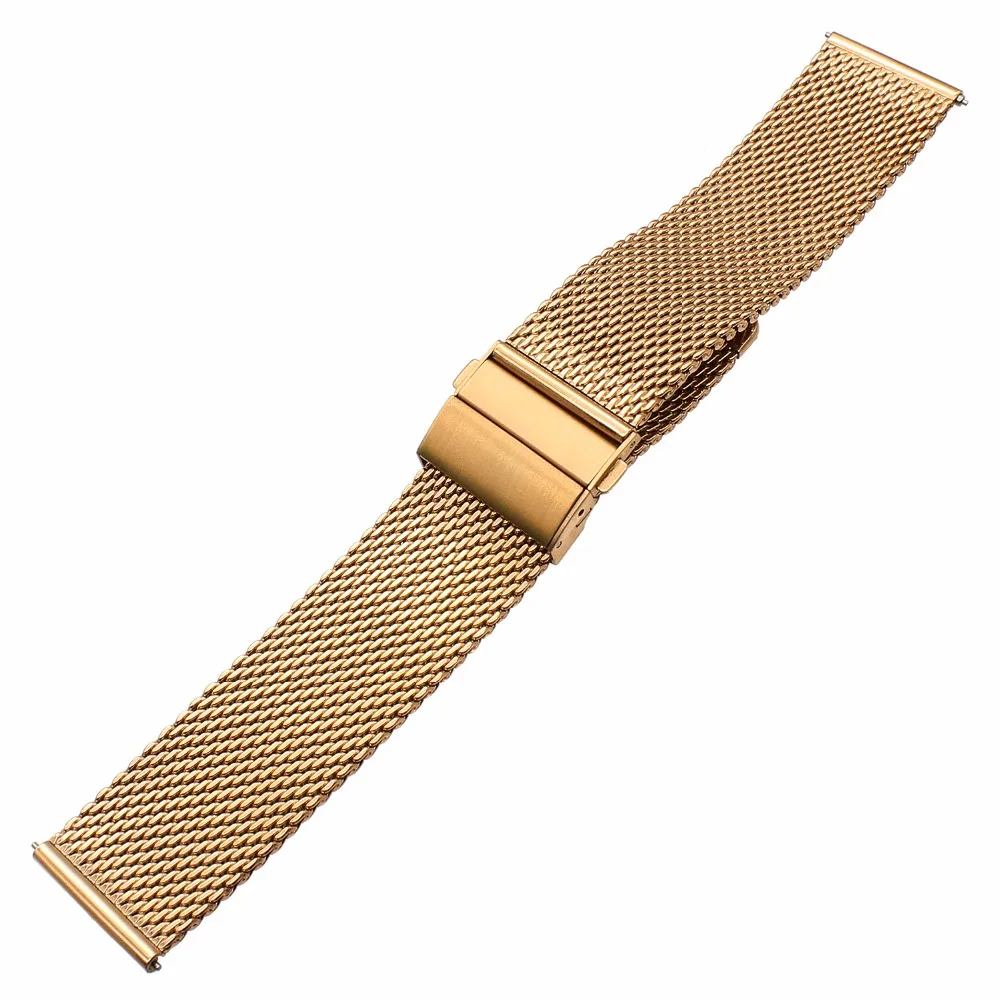 New Milanese Watchband+ Butterfly Buckle for Seiko Casio Citizen Orient Certina Watch Band Stainless Steel Strap 18mm 20mm 22mm