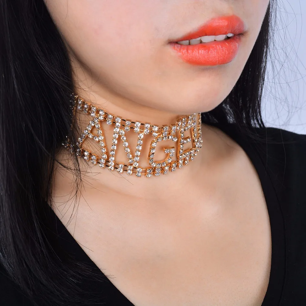 Колье из горного хрусталя ожерелье с буквенными подвесками для женщин Кристалл