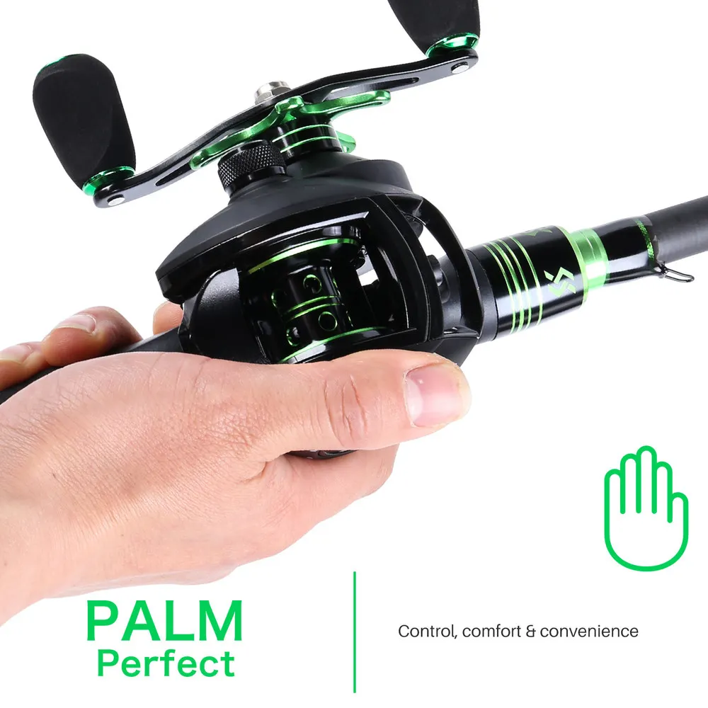 Sougayilang Baitcasting Fishing Reel 12+1BB Strong Drag Power 8kg Right/Left Handle 8.1:1 Carp Wheels Tracking | Спорт и развлечения