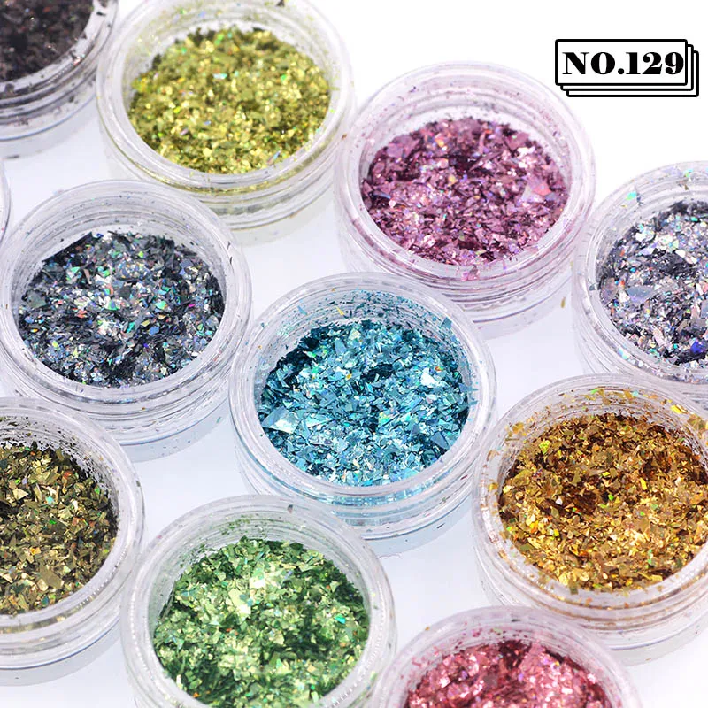 Wholesale New 12 Color/Set 3D Nail Sequins Mixed Flower Color Glitter Powder For UV Gel Flakes Art Decoration | Красота и здоровье