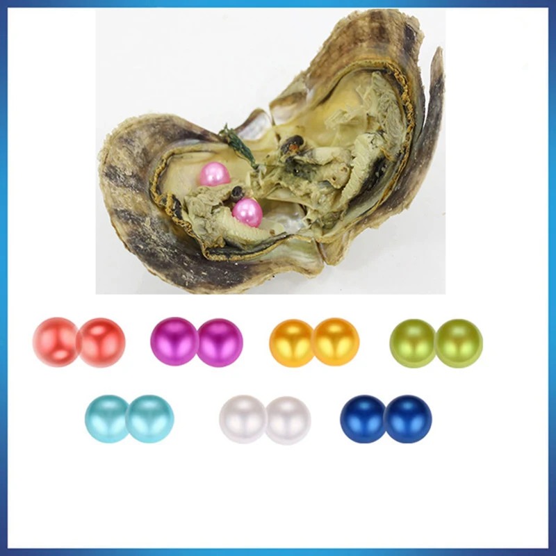 20pcs/lot Akoya Twins Pearl Oyster 2018 new Round 6-7mm Seawater natural Cultured in Fresh Oyster Pearl Mussel Farm Supply Gift