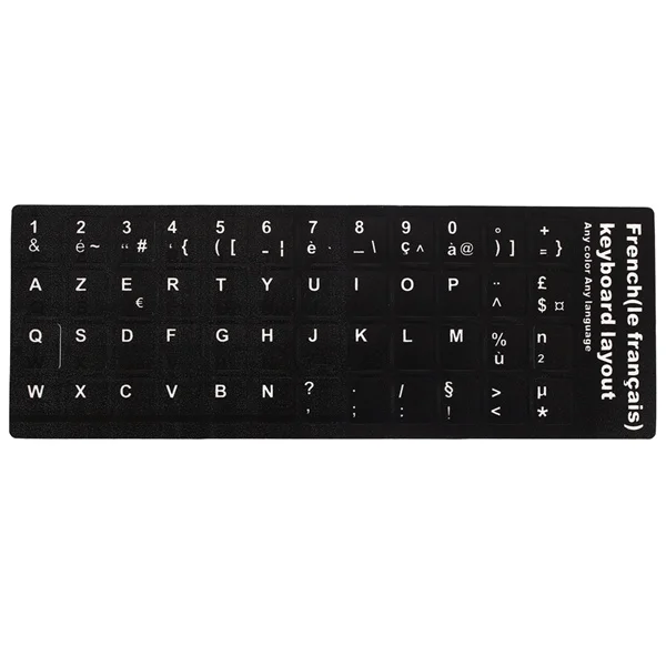 French Sticker Русская/Арабская/французская крышка клавиатуры наклейки для Mac Book ноутбук ПК клавиатура компьютер письмо макет Чехлы для клавиатуры пленка - Цвет: French Sticker