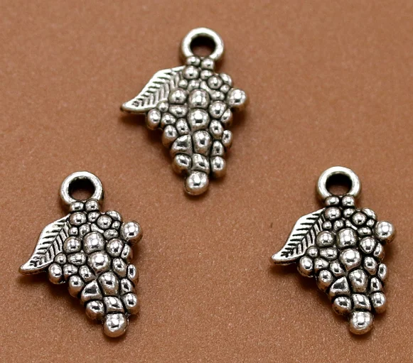 

50pcs grape Charms 17.9*12.5*2mm Antique Silver Handmade personality earring bracelet necklace Jewelry Making DIY accessories