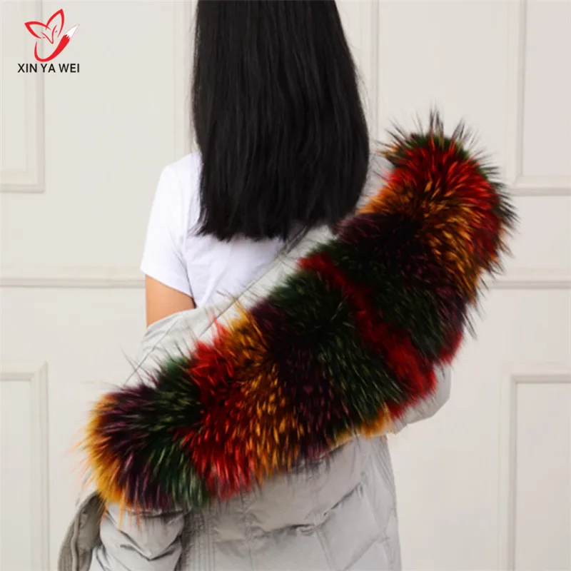 Женский зимний однотонный шарф с капюшоном воротником из натурального меха