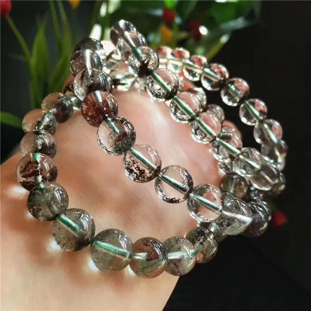 

Natural Red Phantom Ghost Quartz Crystal Bracelet 8.5-8mm AAA
