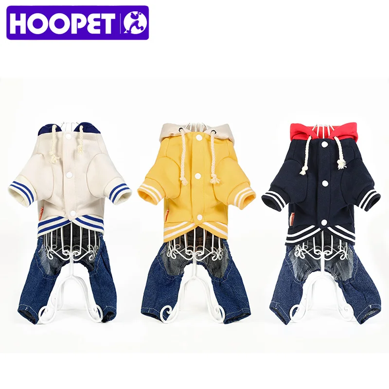 HOOPET осень-зима Товары для домашних животных Собаки Кошки Одежда четыре Средства ухода за кожей стоп Щенок Мода Костюмы с Кепки