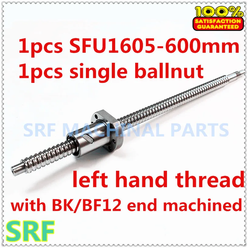 Высококачественный 1 шт. 16 мм шариковый винт с левой резьбой SFU1605 L = 600 + шариковая