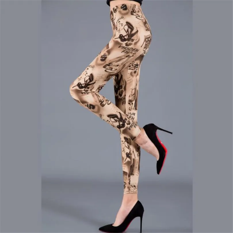 PD29 Khaki Highheels YSDNCHI, леггинсы с высокой талией, дышащие, тонкие, змеиный принт, леггинсы, пуш-ап, эластичные, легинсы, тонкие, женские брюки, тянущиеся леггинсы - Цвет: PD29 Khaki Highheels