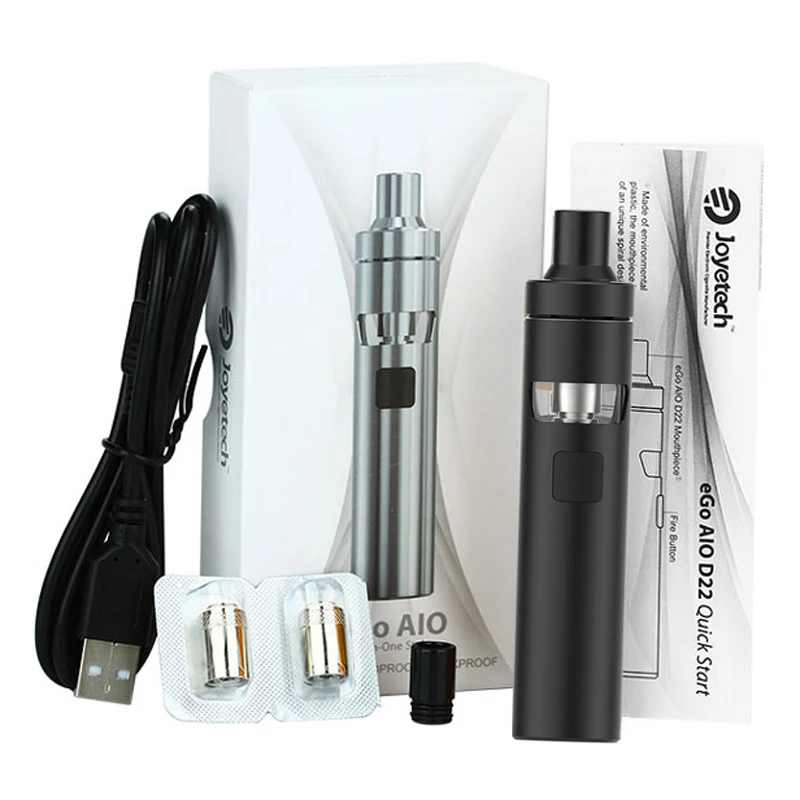 Joyetech eGo AIO D22 All-in-One Starter Kit with 25W 1500mAh Atomizers 2ml Tank SS316 0.6 ohm MTL Coil Head - Black | Электроника