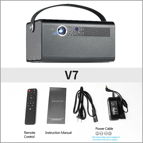 V7 Новейший мини-проектор AUN V7, 1280x800 P, Android WIFI Bluetooth светодиодный проектор. Поддержка 4K видео, портативный 3D домашний кинотеатр - Цвет: V7