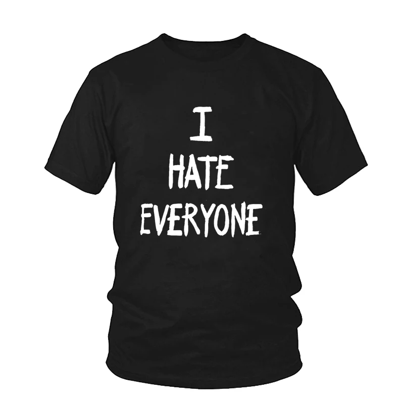 Новая летняя футболка с надписью I Hate Everyone Женская Повседневная из 100% хлопка