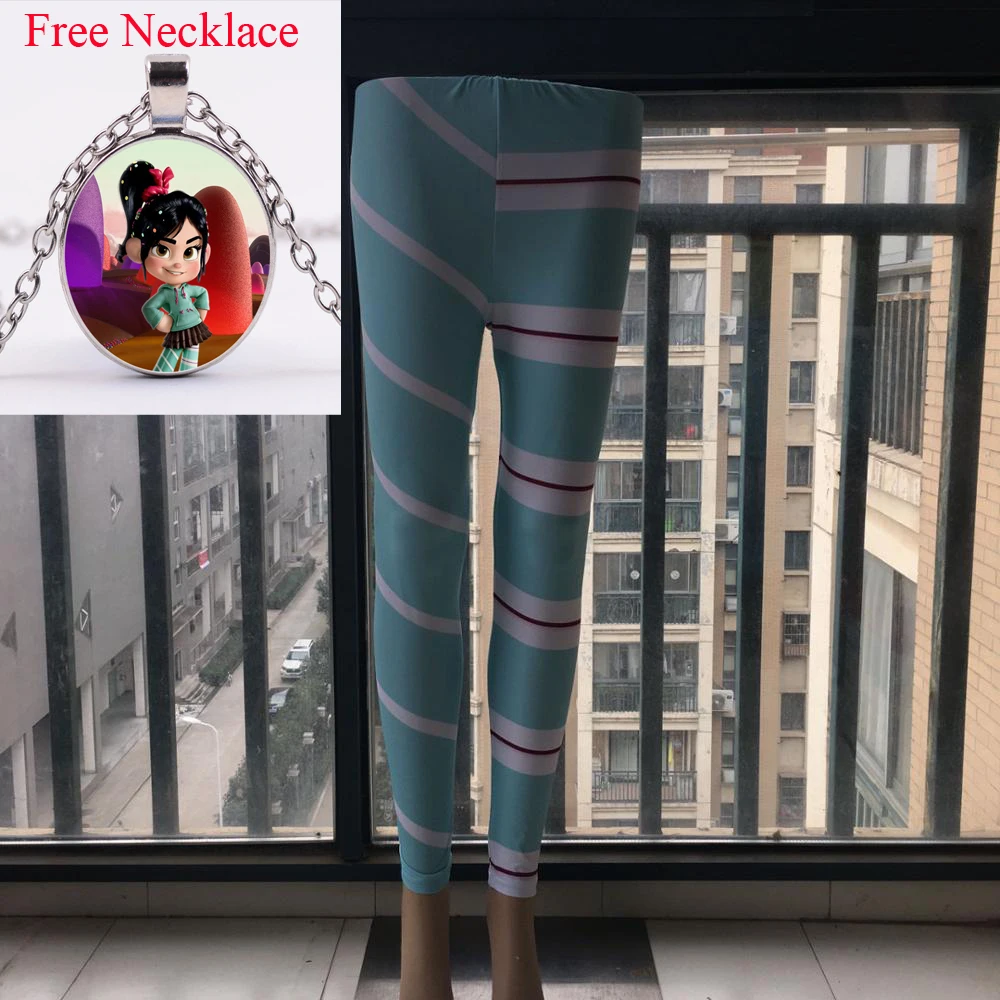 Ральф ломает Интернет: Wreck-It Ральф 2 Vanellope von Schweetz Косплей леггинсы штаны чулки мультфильм костюм аксессуары